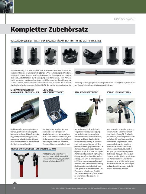 Maschinen zum Anfasen von Rohren Katalog - KRAIS Tube ...