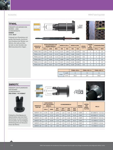 Maschinen zum Anfasen von Rohren Katalog - KRAIS Tube ...