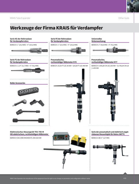 Maschinen zum Anfasen von Rohren Katalog - KRAIS Tube ...