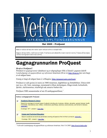 Gagnagrunnurinn ProQuest