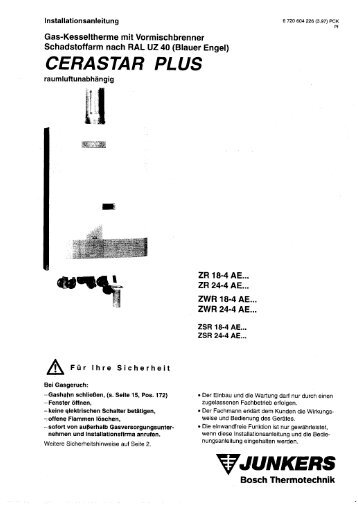 CERASTAR PLUS - Junkers Kundendienst