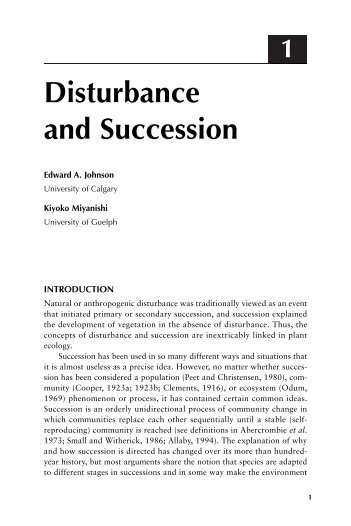 Disturbance and Succession - Terrestrial Systems Ecology