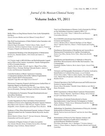 Volume Index 55, 2011 - Journal of the Mexican Chemical Society