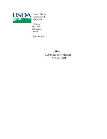 USDA Cyber Security Manual Series 3500 - Office of the Chief ...