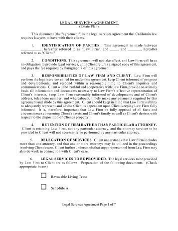 Legal Services Agreement Page 1 of 7 LEGAL SERVICES ...