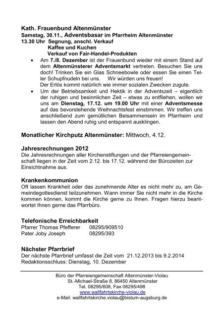 Pfarrbrief 12-2013 - Bistum Augsburg