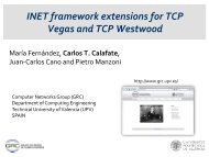 INET framework extensions for TCP Vegas and TCP Westwood