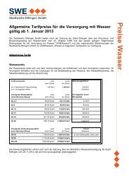 Preisblatt - Stadtwerke Ettlingen GmbH