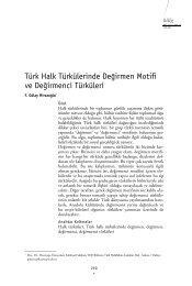 TÃ¼rk Halk TÃ¼rkÃ¼lerinde DeÄirmen Motifi ve DeÄirmenci TÃ¼rkÃ¼leri - Bilig