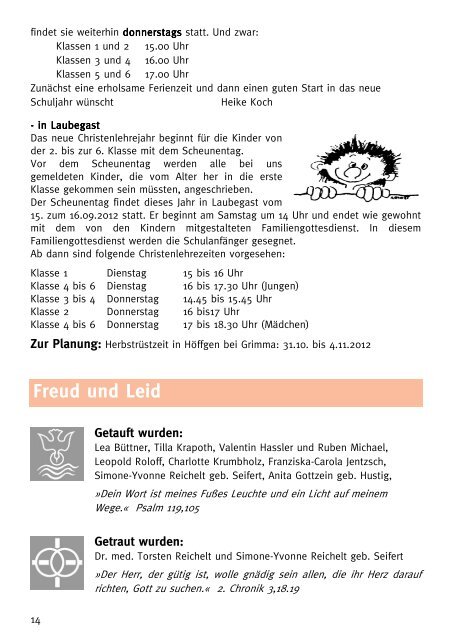 Gemeindebrief August / September 2012 - Ev.-Luth. Kirchgemeinde ...