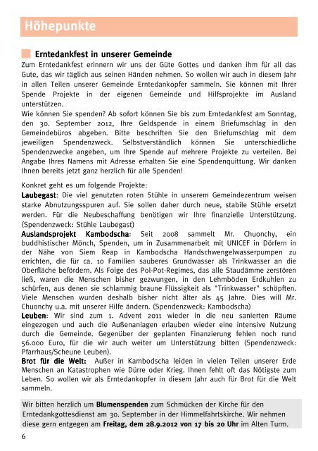 Gemeindebrief August / September 2012 - Ev.-Luth. Kirchgemeinde ...