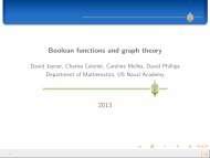 Boolean functions and graph theory 2013 - wdjoyner.org