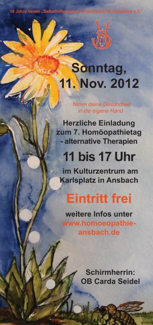 Eintritt frei - Klassische Homöopathie Ansbach