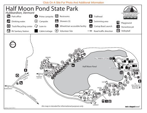 Half Moon Pond State Park Map Guide Vermont State Parks