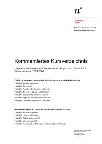 BeLing WS 05/06 (pdf, 192KB) - Institut fÃ¼r Sprachwissenschaft ...