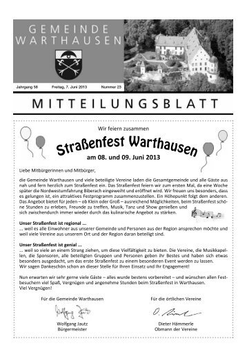 StraÃƒÂŸenfest Warthausen