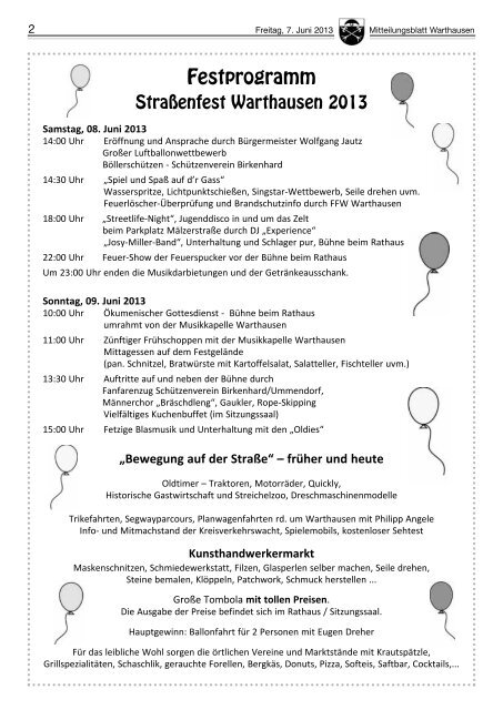 StraÃƒÂŸenfest Warthausen