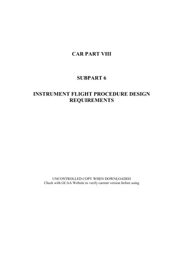 car part viii subpart 6 instrument flight procedure design requirements