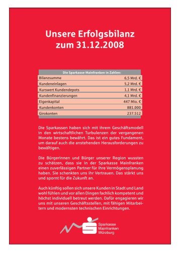 Erfolgsbilanz 2008 - Sparkasse Mainfranken WÃ¼rzburg