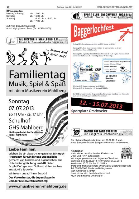 museumsfest 2013 - Stadt Mahlberg