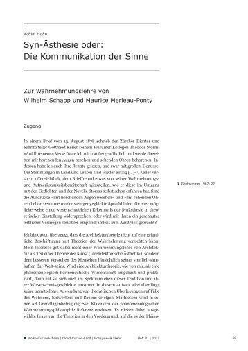 Syn-Ästhesie oder: Die Kommunikation der Sinne