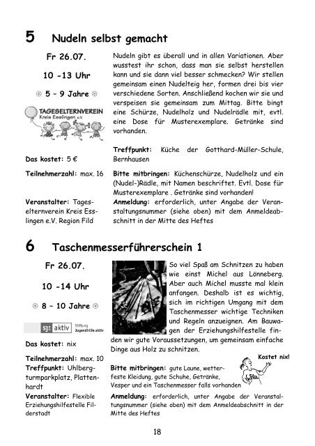 Angebote Woche 1 - Stadt Filderstadt