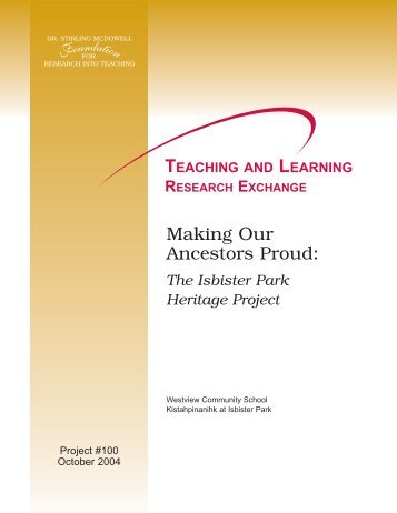 Making Our Ancestors Proud - Dr. Stirling McDowell Foundation for ...