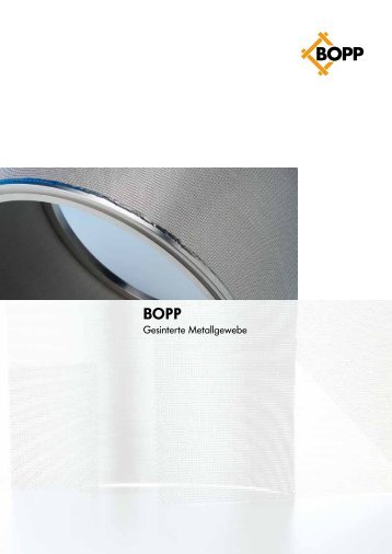 Gesinterte Metallgewebe - G. Bopp & Co AG