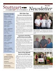 May 2011 Newsletter - Stuttgart Arkansas Chamber of Commerce