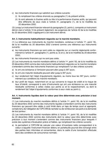 Organismes de placement collectif - Alfi