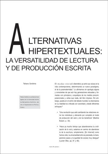 LTERNATIVAS HIPERTEXTUALES: - UAM