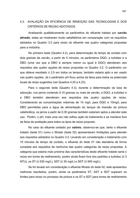 avaliaÃ§Ã£o de tecnologias avanÃ§adas para o reÃºso de Ã¡gua em ...