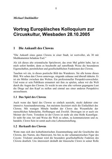 2 Das Hand- und Herzwerk des Clowns - Schule für Clowns