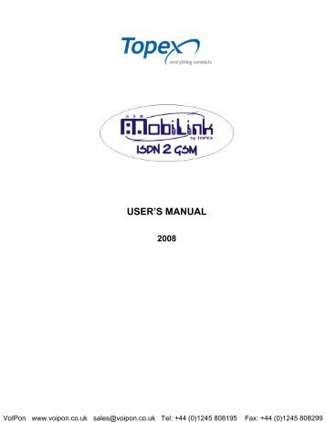 Topex Mobilink Manual - VoIPon Solutions