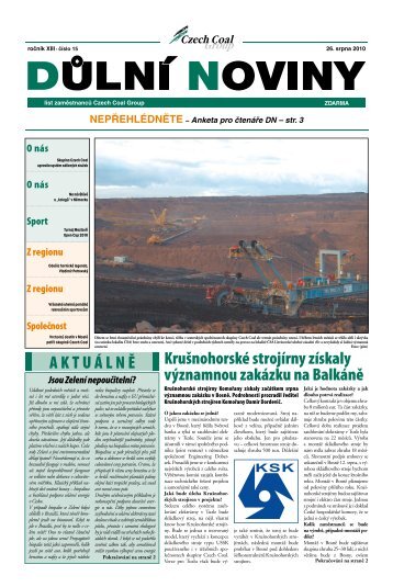 DÃ…Â¯lnÃƒÂ­ noviny roÃ„ÂnÃƒÂ­k XIII Ã„ÂÃƒÂ­slo 15 - Czech Coal