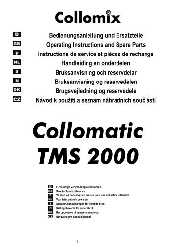 Bedienungsanleitung TMS 2000 - Collomix