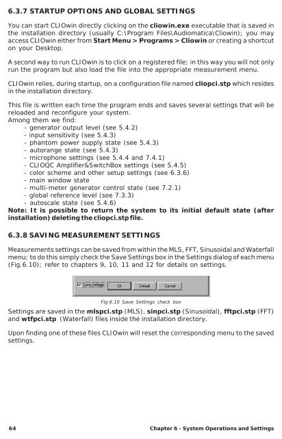 CLIOwin 6.5 PCI User's Manual - Audiomatica Srl