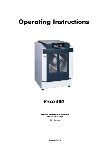 Operating Instructions VISCO 500 - Collomix