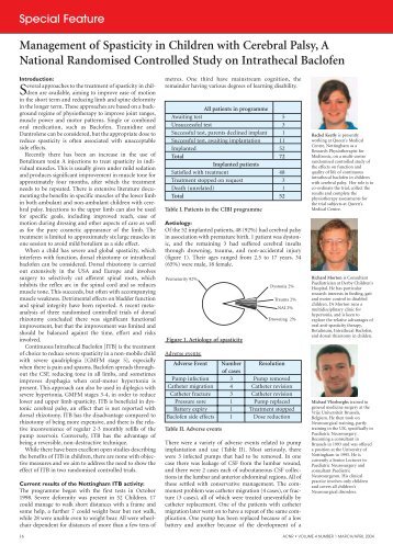 Management of Spasticity in Children with Cerebral Palsy, A ... - ACNR