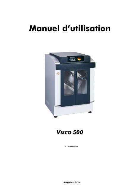 Manuel d'utilisation VISCO 500 - Collomix