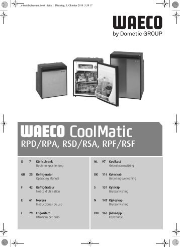 RPD/RPA, RSD/RSA, RPF/RSF - Waeco