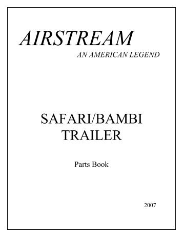 2007 Safari Parts Book - Airstream