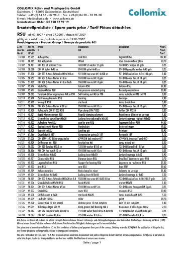 Et-Liste: Rührständer RSU - Collomix