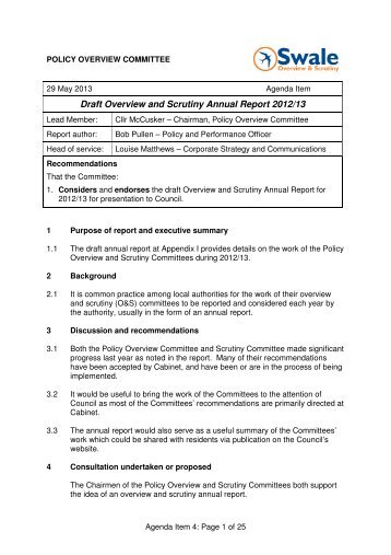 Report for Item 4 - Swale Borough Council