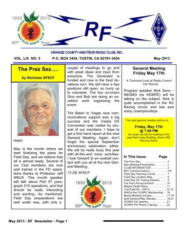 May - Orange County Amateur Radio Club