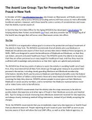 The Avanti Law Group: Tips for Preventing Health Law Fraud in New York