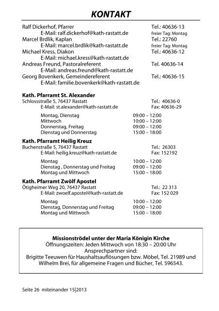 Pfarrbrief Nr. 2013-15 - Kath-Rastatt