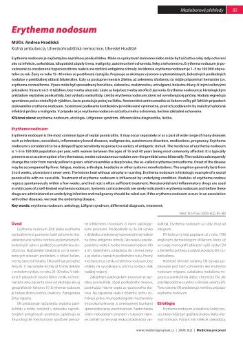 Erythema nodosum - MedicÃ­na pro praxi