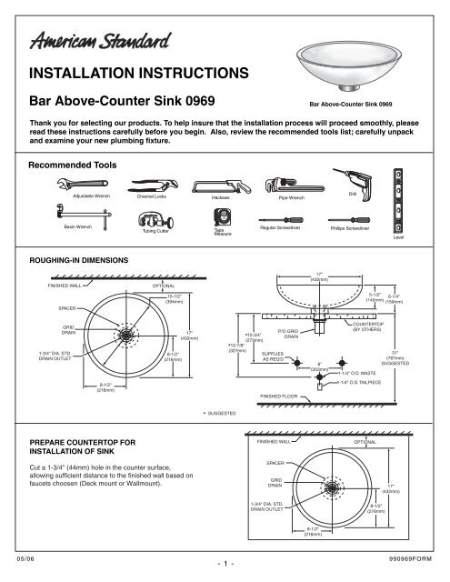 Installation Instructions American