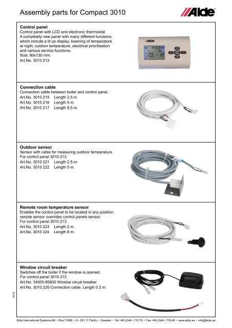 Assembly parts for Compact 3010 - Selzam